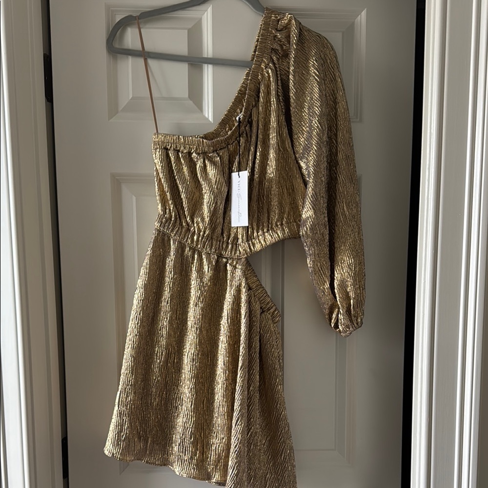VICI Gold One-Shoulder Dress